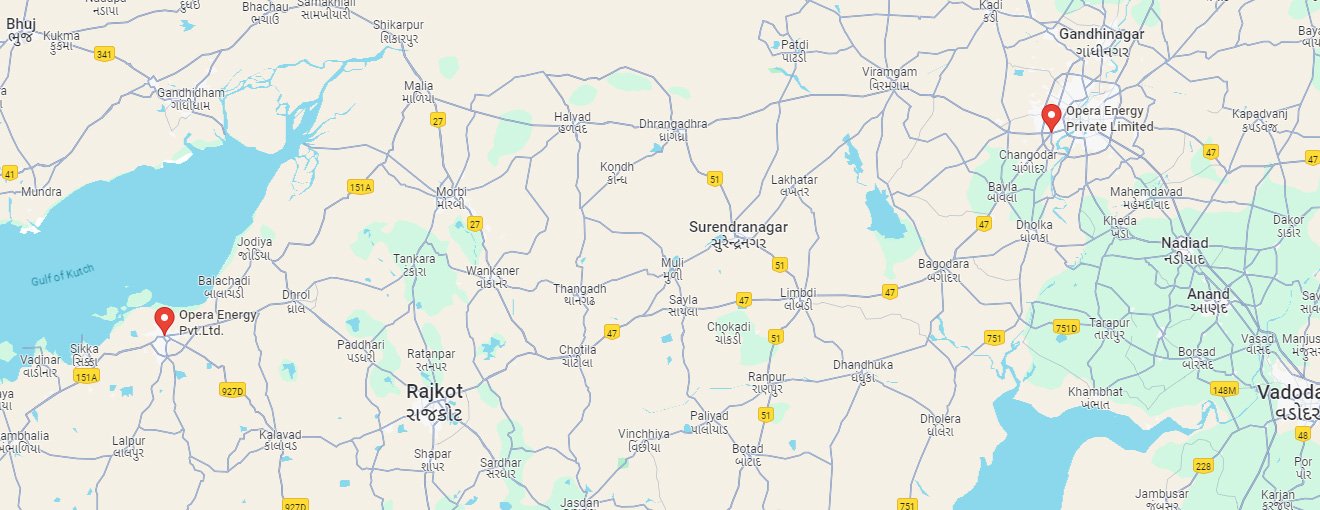 Opera Energy Gujarat Regional Presence Map